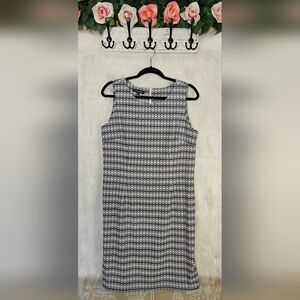 Mario Serrani Italy B&W Geometric Sleeveless Dress